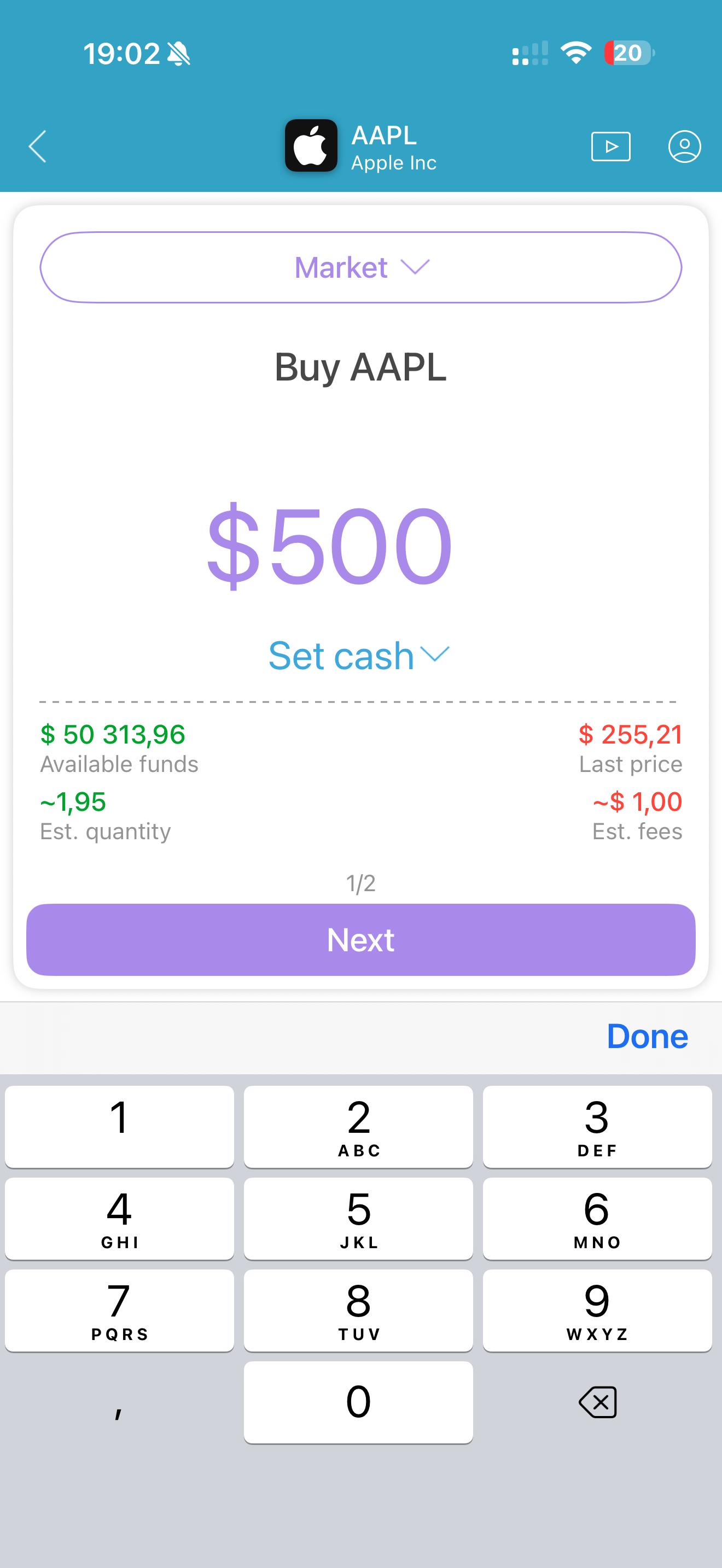 Investing — Order entry